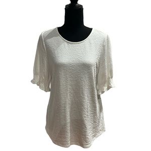 NWT Adrianna Papell Crinkle Knit Scoop Neck Top